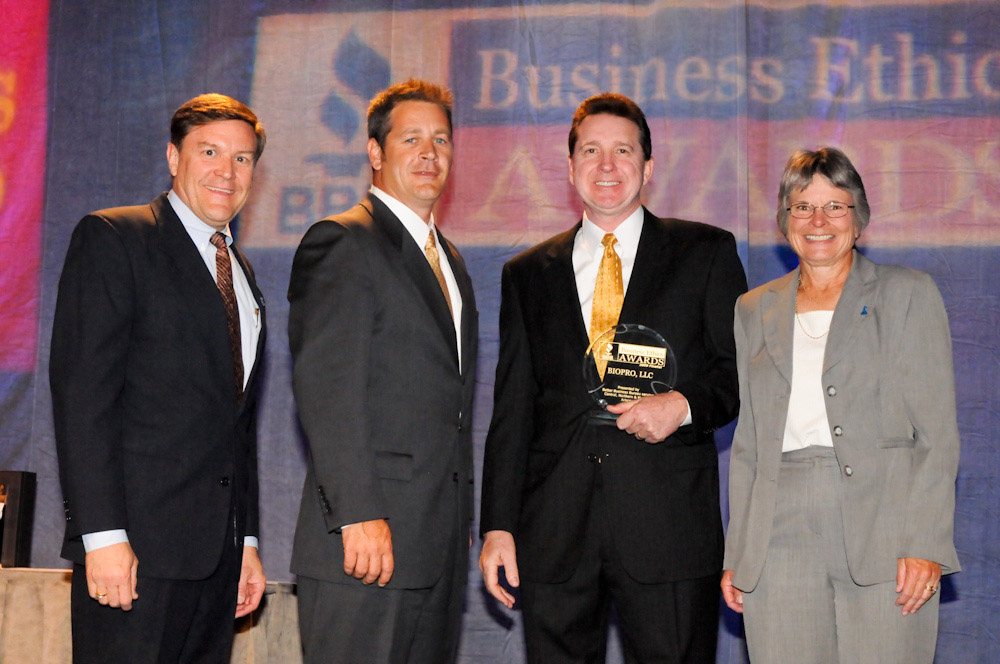 BIOPRO LLC team accepts BBB ethics award in 2009